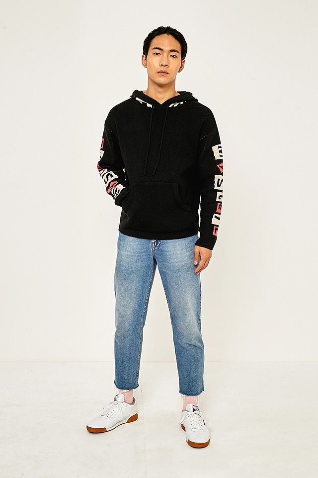 Heich Blade Riot Black Jacquard Hoodie | Urban Outfitters UK