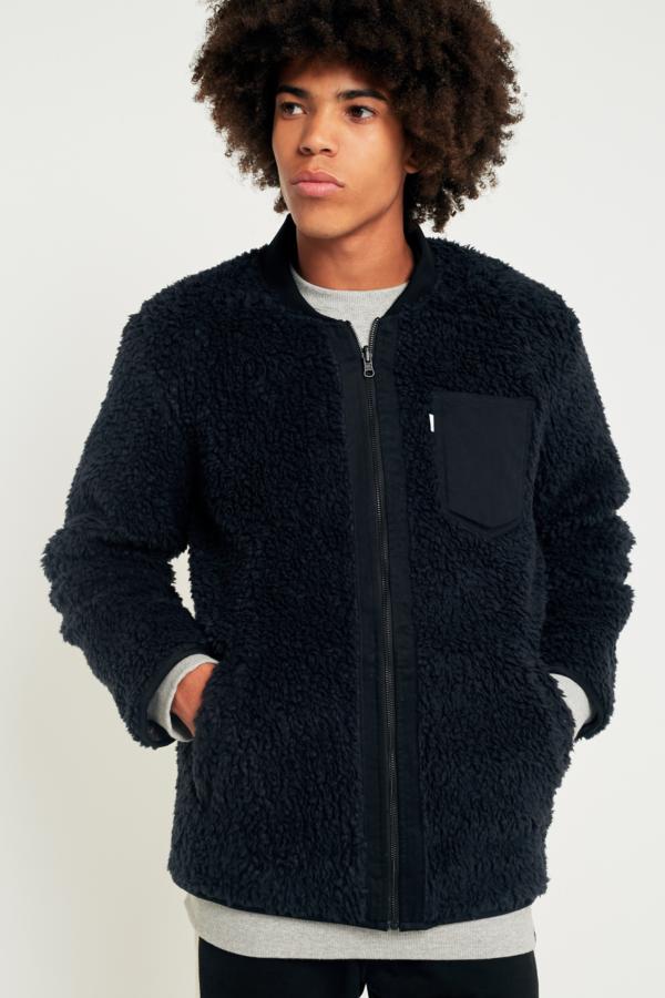 Levi’s Line 8 Black Sherpa Bomber Jacket | Urban Outfitters UK