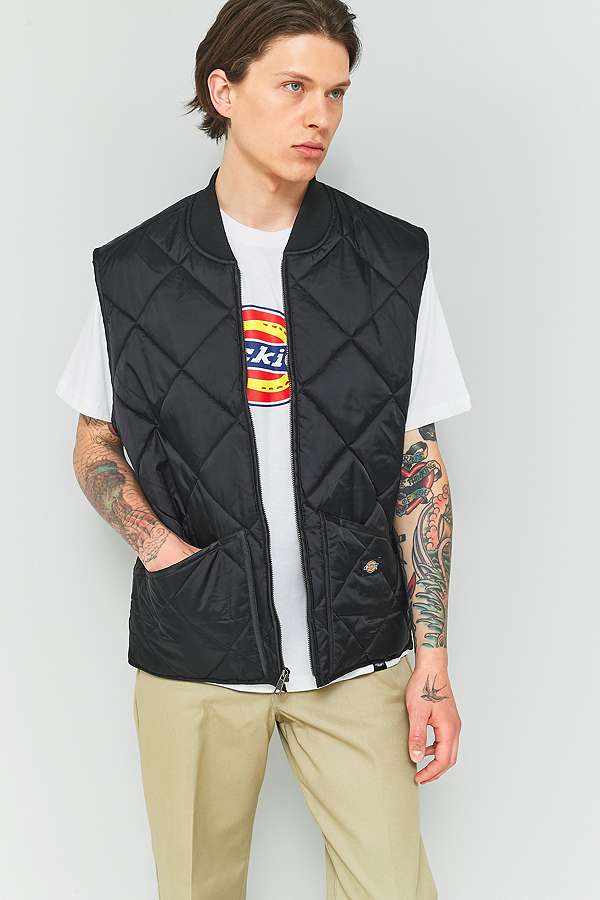 Dickies Black Diamond Quilted Gilet | Urban Outfitters UK