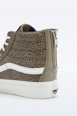 vans sk8 hi slim khaki hi top trainers