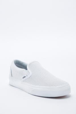 vans perforated slip on white