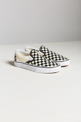 black & cream classic checkerboard trainers