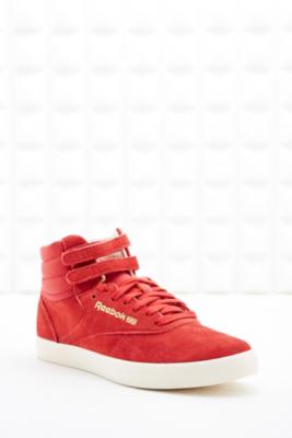reebok freestyle red high top trainers