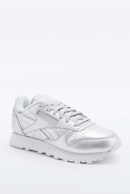 reebok classic silver trainers