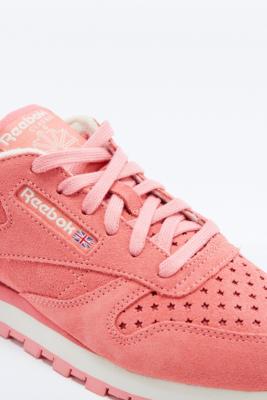 reebok pink suede classic runner trainers