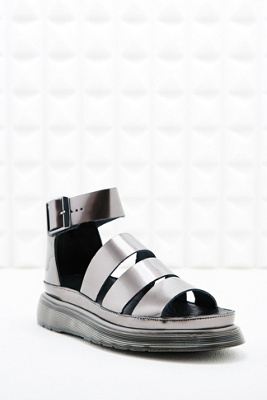 silver dr marten sandals