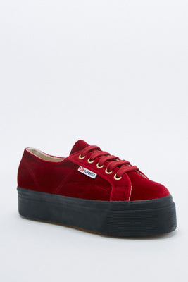 velvet superga flatforms