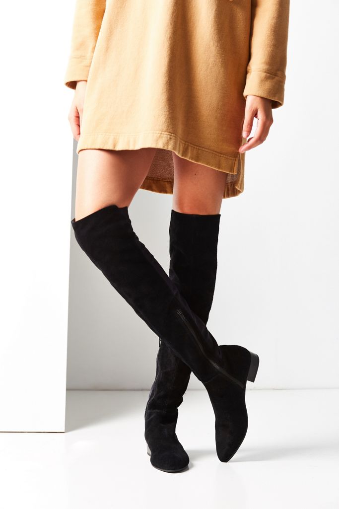 Vagabond Gigi Over The Knee Black Suede Boots Urban Outfitters Uk