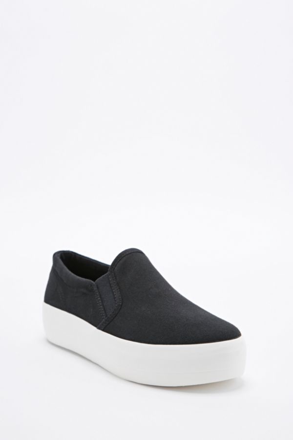 Vagabond Keira Slip On Canvas Flatform Shoes In Black Urban