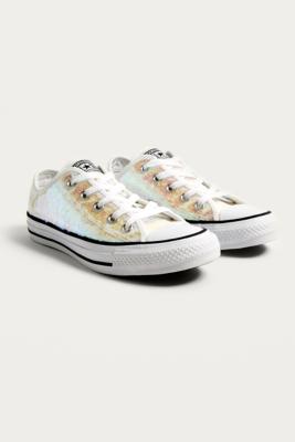 converse all star holographic sequin low top trainers