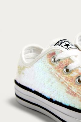 converse all star holographic sequin low top trainers