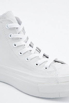 converse montante cuir noir