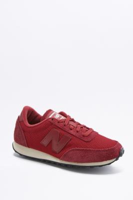 new balance 410 burgundy suede and mesh trainers