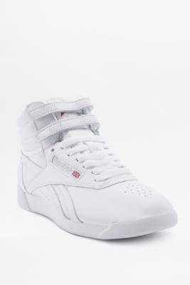 reebok freestyle white high top trainers