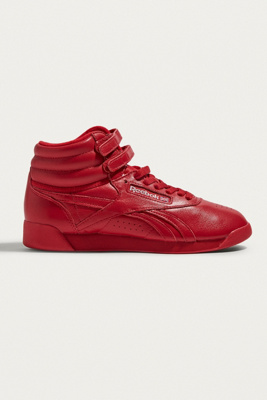 red reebok freestyle high top