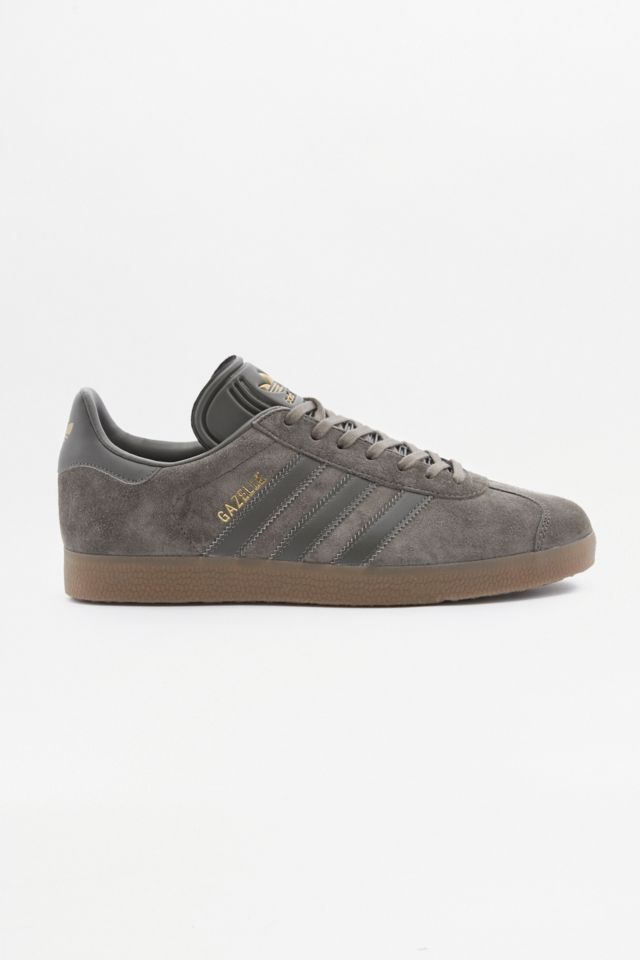 adidas Gazelle Grey Suede Gum Sole Trainers | Urban Outfitters UK