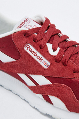 reebok classic burgundy nylon trainers