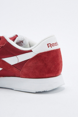 reebok classic burgundy nylon trainers