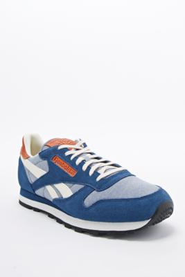 reebok classic leather chambray trainers