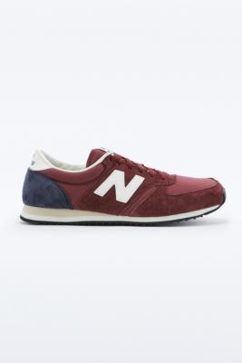 new balance - 420 - baskets en daim - bordeaux