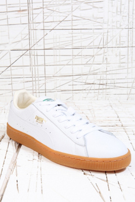 puma basket white gum sole