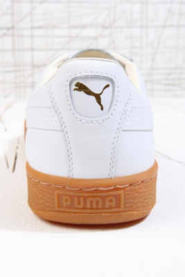 puma basket white gum sole