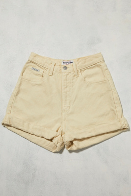 cream denim shorts