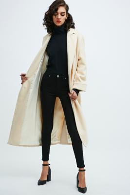 long cream duster coat