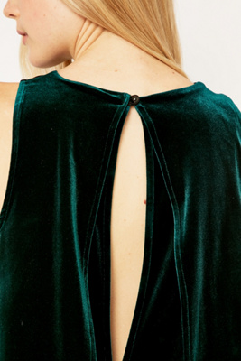 urban outfitters green velvet jumpsuit