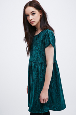 crushed velvet babydoll dress