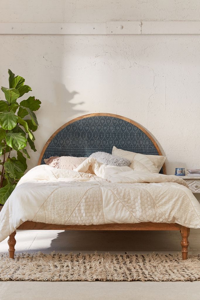 Arc Upholstered Indigo Headboard Urban Outfitters UK