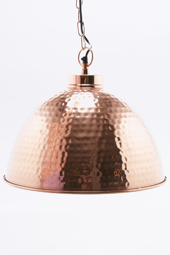 Hammered Copper Pendant Light Urban Outfitters UK