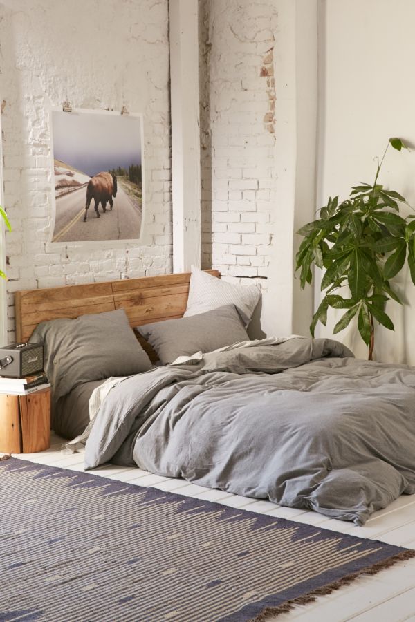Heathered Grey Jersey Duvet Cover Urban Outfitters Uk