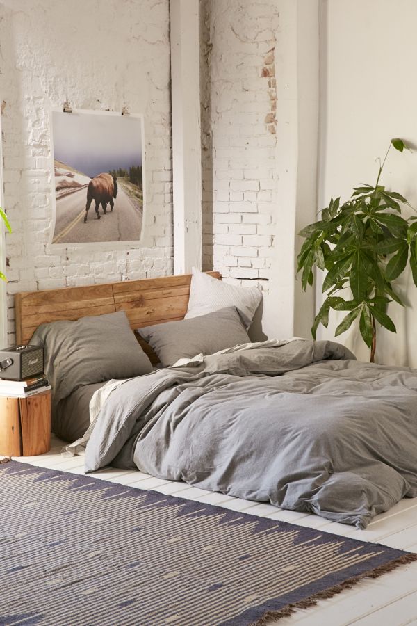 Heathered Grey Jersey Duvet Cover Urban Outfitters Uk