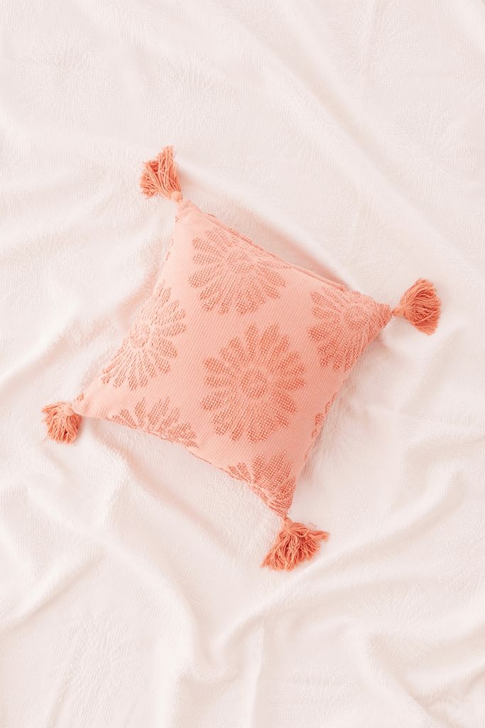 Dotty Daisy Pink Throw Cushion Urban Outfitters UK