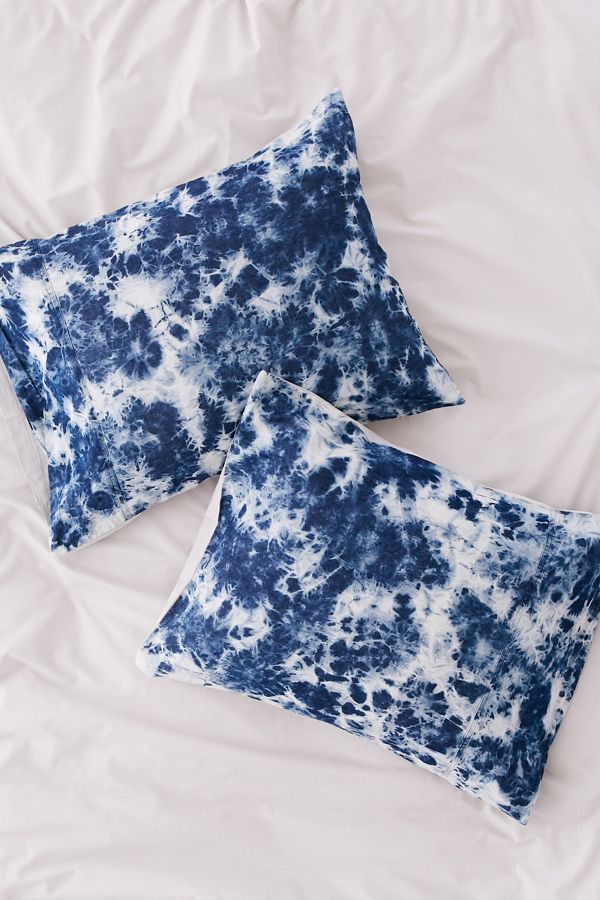 Premium Denim Tie Dye Pillowcase Set Urban Outfitters Uk