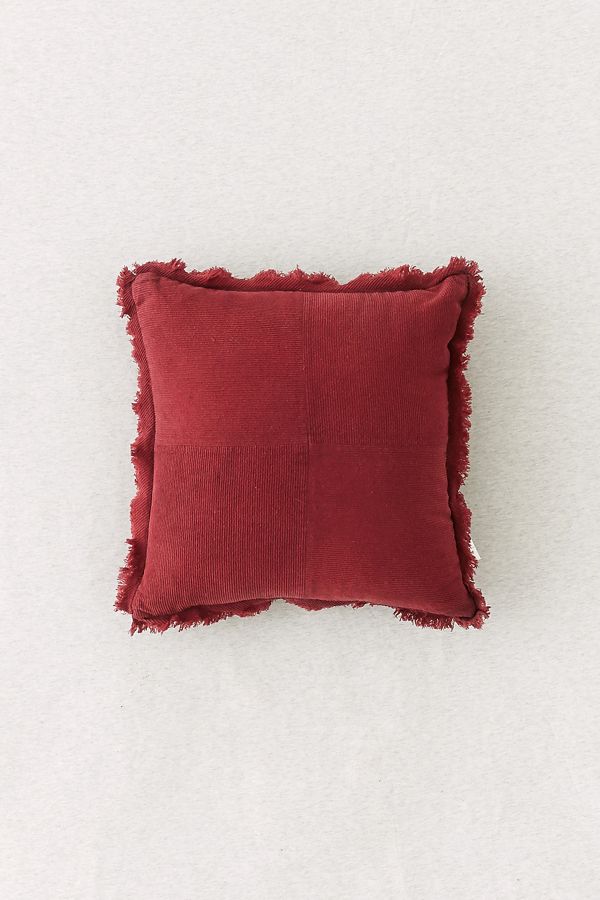 Maroon Pieced Corduroy Throw Cushion Urban Outfitters Uk