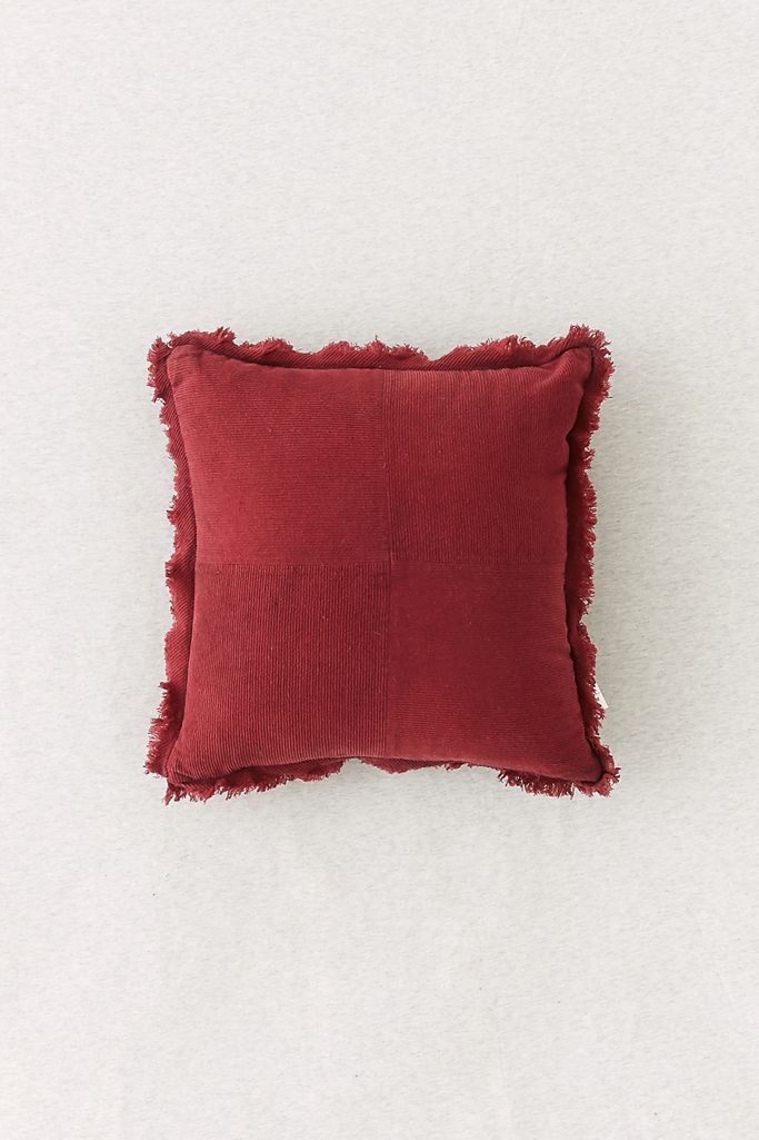 Maroon Pieced Corduroy Throw Cushion Urban Outfitters UK