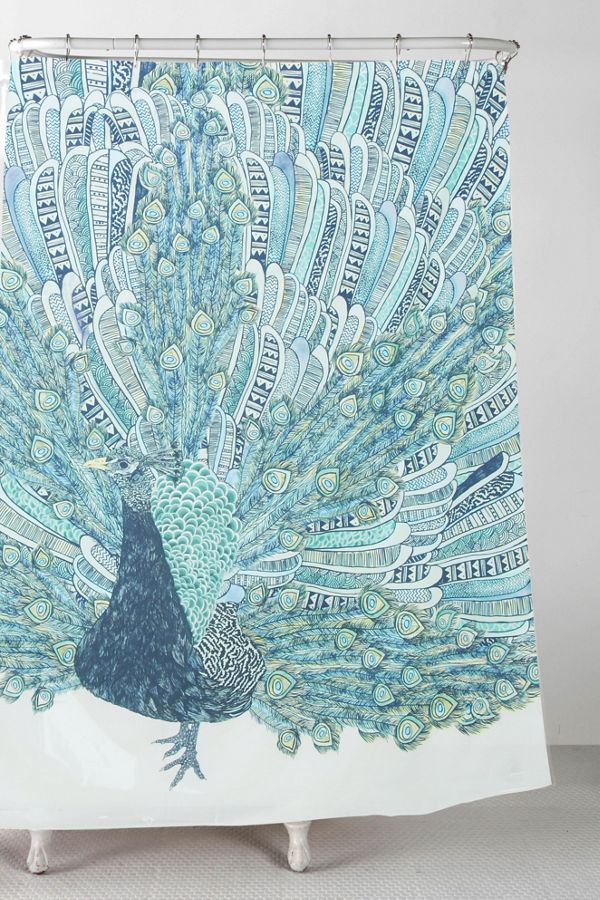 Illustrative Peacock Shower Curtain Urban Outfitters Uk