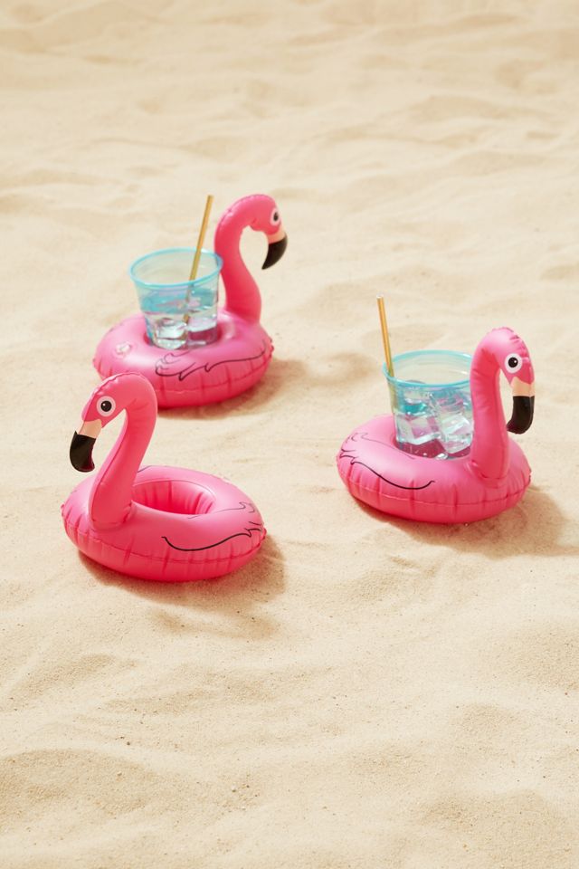 Flamingo Drink Holder Pool Float Set Urban Outfitters UK