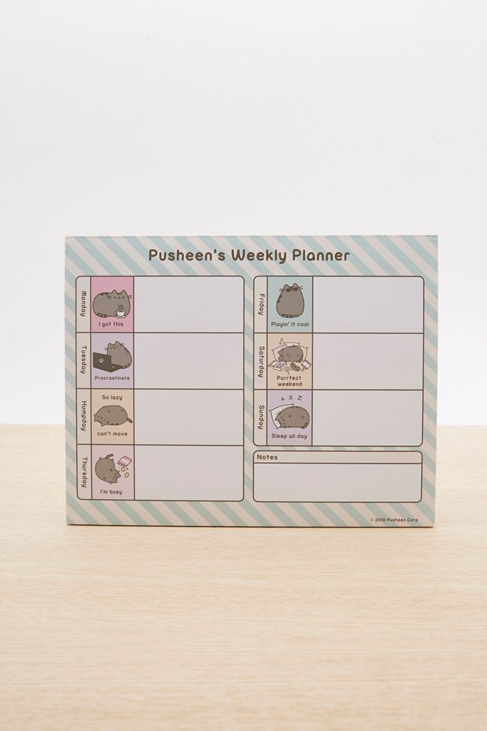 Pusheen Weekly Planner Desk Pad Urban Outfitters De