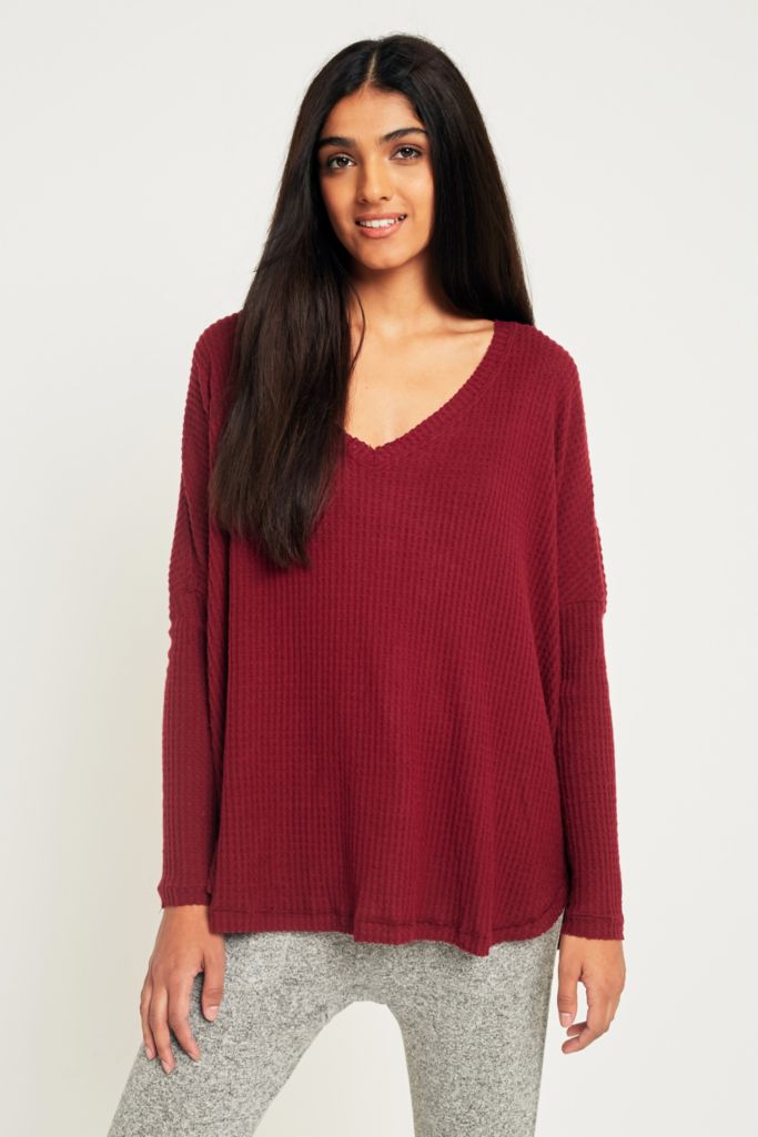 Out From Under Oversized Slouchy V-Neck Top | Urban Outfitters UK