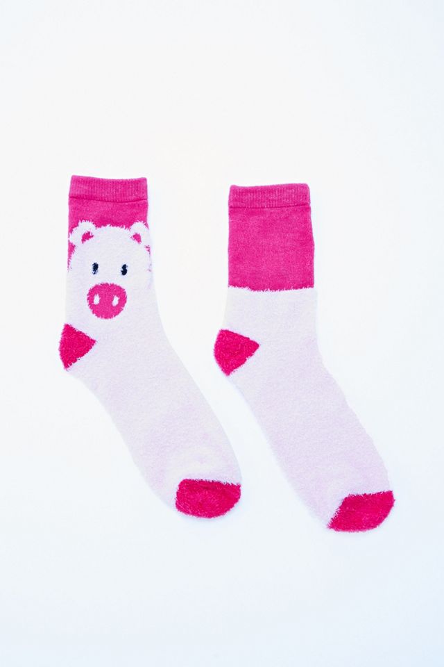 Fluffy Pig Slipper Socks Urban Outfitters UK