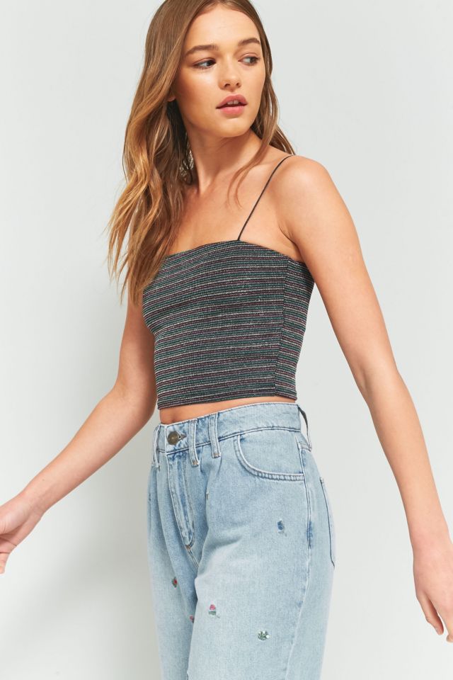 Light Before Dark Glitter Square Neck Cami | Urban Outfitters UK