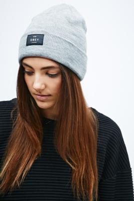 grey obey beanie