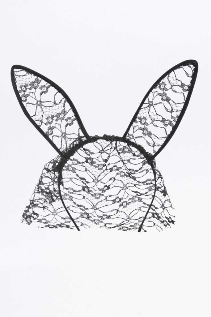 Black Lace Rabbit Ears Urban Outfitters Uk 8130