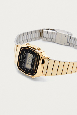 casio black mini face watch