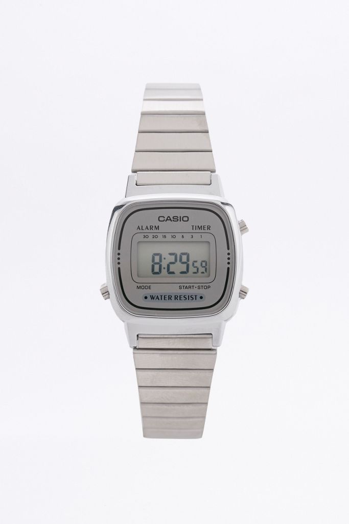casio mini silver watch