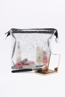 clear glitter purse