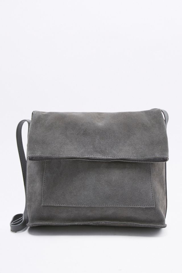 Grey Suede Messenger Bag Urban Outfitters UK